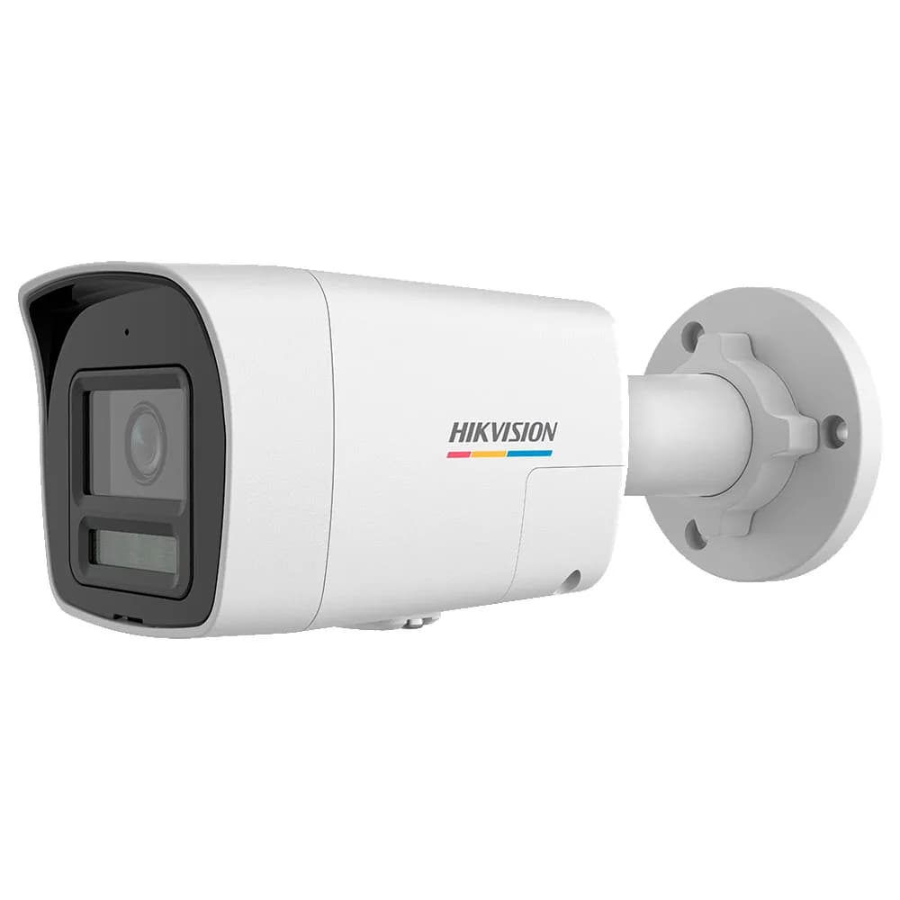 Camera Hikvision IP Live Guard ColorVu 2MP Full HD Bullet 2.8mm Luz Branca 30m Mic Embutido Slot MicroSD IP67 DS-2CD1027G2H-LIUF/SRB