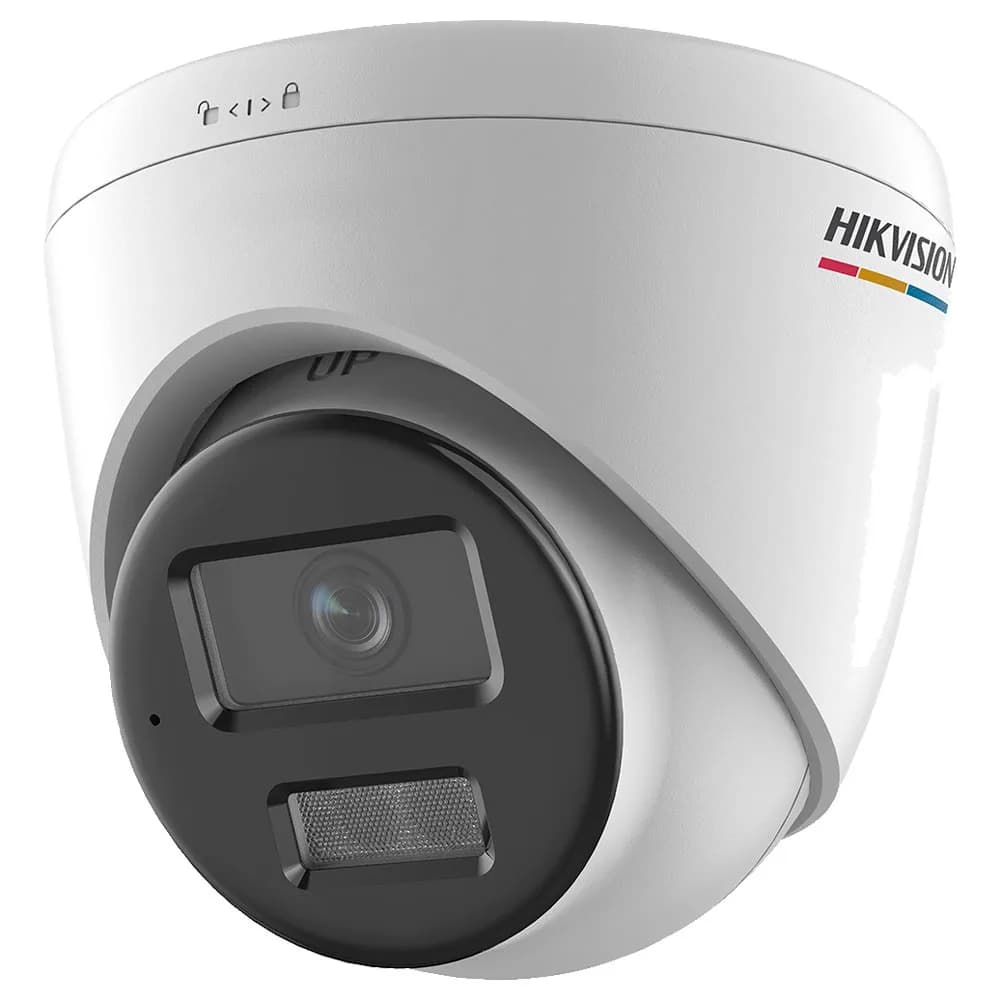 Camera Hikvision IP Live Guard ColorVu 2MP Full HD Turret 2.8mm Luz Branca 30m Mic Embutido Slot MicroSD IP67 DS-2CD1327G2H-LIUF/SRB