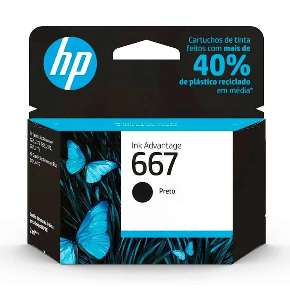 Cartucho HP 3YM79AB N 667 Preto