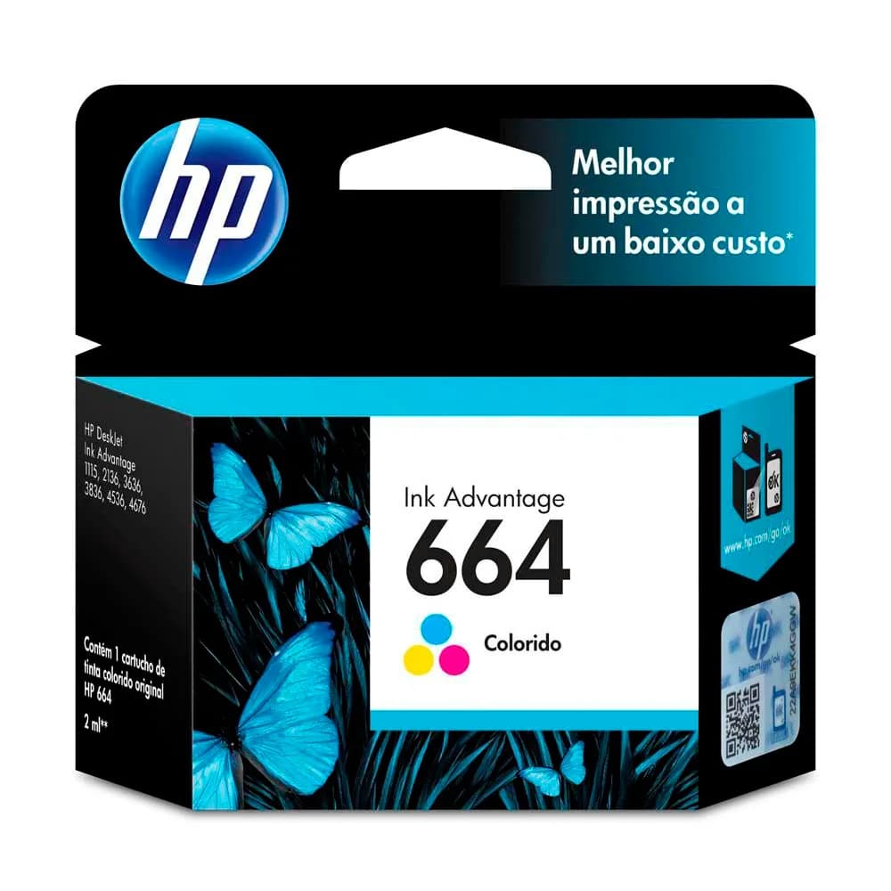Cartucho HP F6V28AB N 664 Tricolor