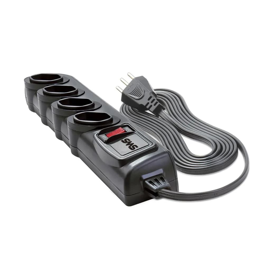 Filtro de Linha SMS 62329 Bivolt 4T Cabo 3M Preto Blister