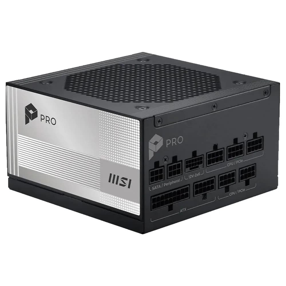 Fonte de Alimentação MSI 1000W Pro A1000PL PCIE5 80 Plus Platinum Full Modular ATX PCIe 5.0 306-7ZPL