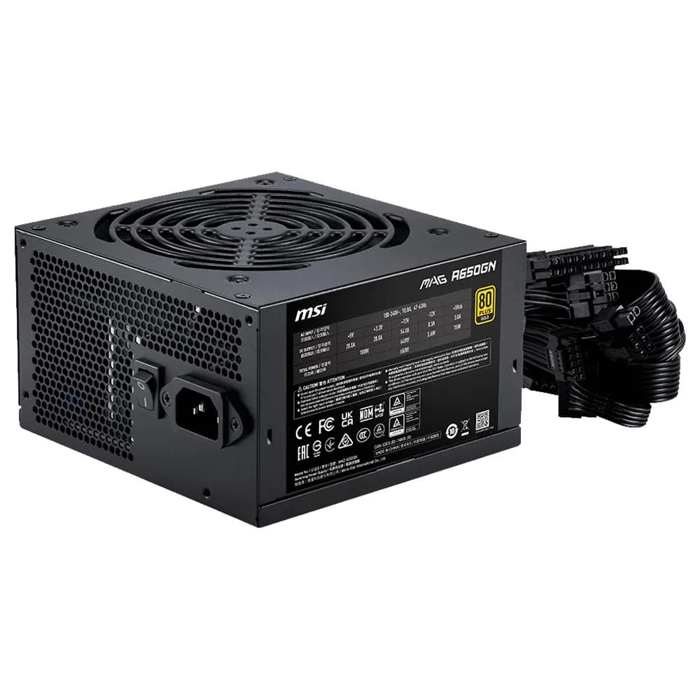 Fonte de Alimentação MSI 650W MAG A650GN II 80 Plus Gold ATX PCIe - 306-7ZPBZ19-CE0