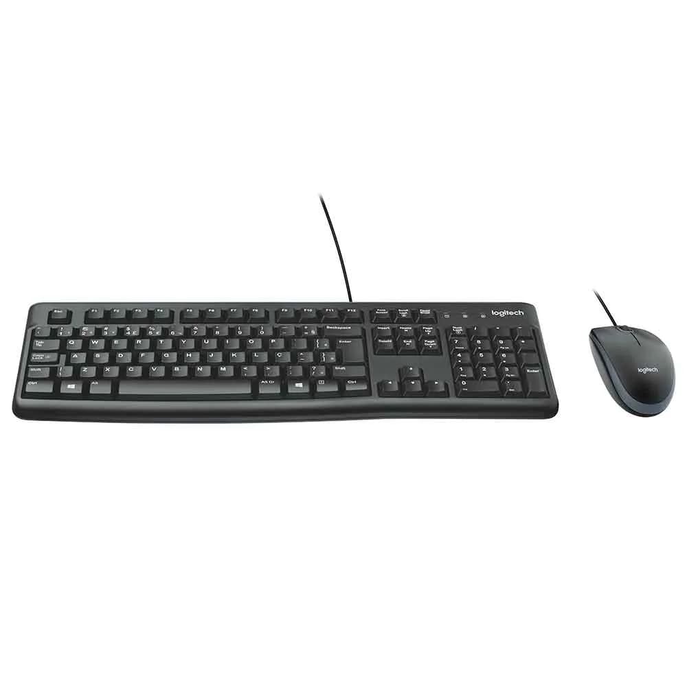 Kit Mouse e Teclado Logitech MK120 com Fio USB PTO