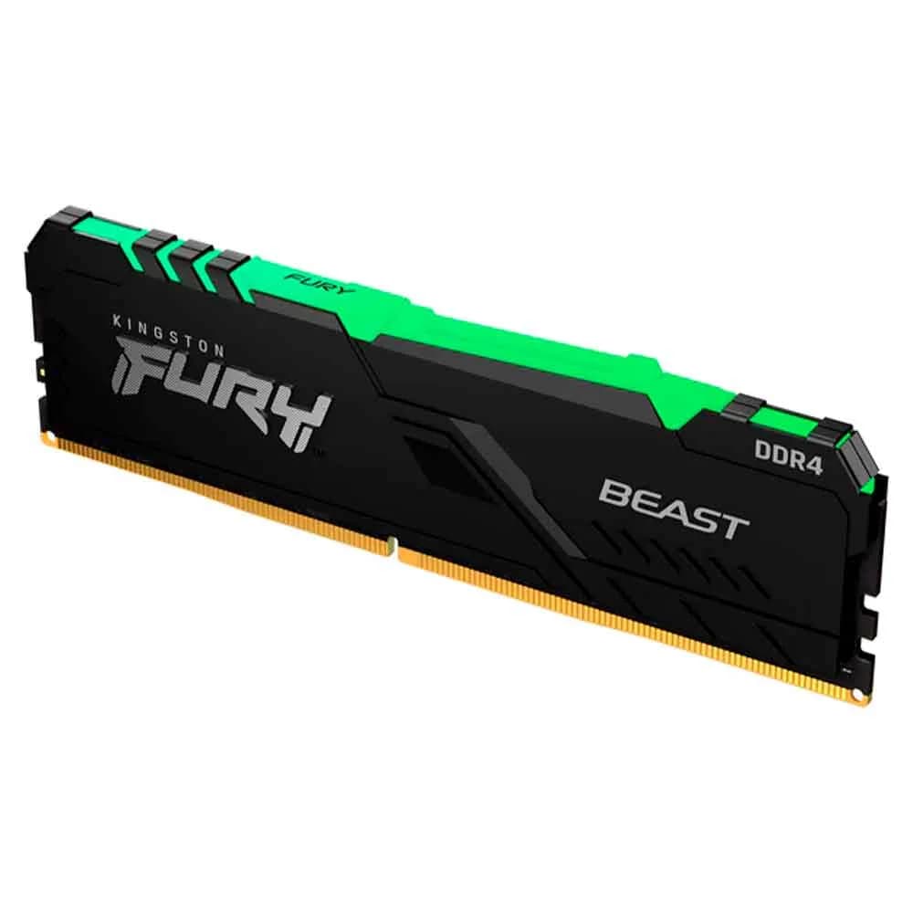 Memória Kingston Fury Beast RGB 16GB DDR4 3200MHz 1.35 Black Desktop - KF432C16BB12A/16