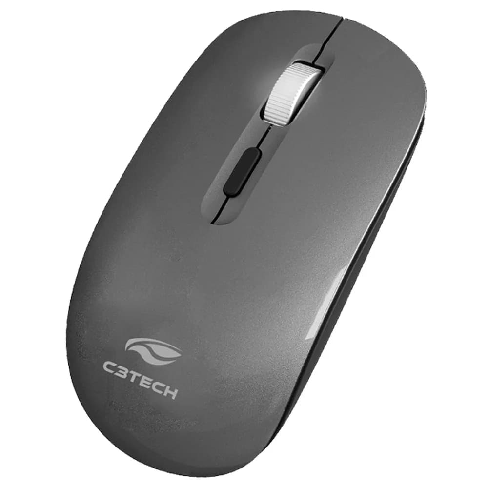 Mouse C3Tech sem Fio Recarregável Bluetooth e Receptor M-BT80GY