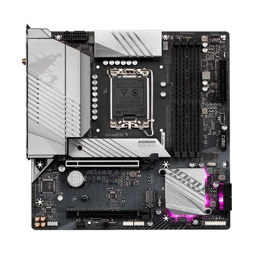 Placa Mãe (Intel) Gigabyte B760M Aorus Elite AX DDR4 1.2 LGA1700 12° 13° e 14° Geração