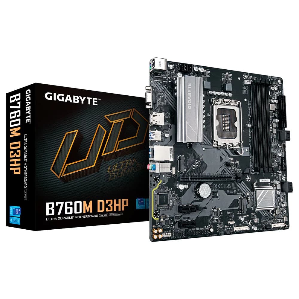 Placa Mãe (Intel) Gigabyte B760M D3HP 1.0 DDR5 LGA1700 12 13 e 14 Geração