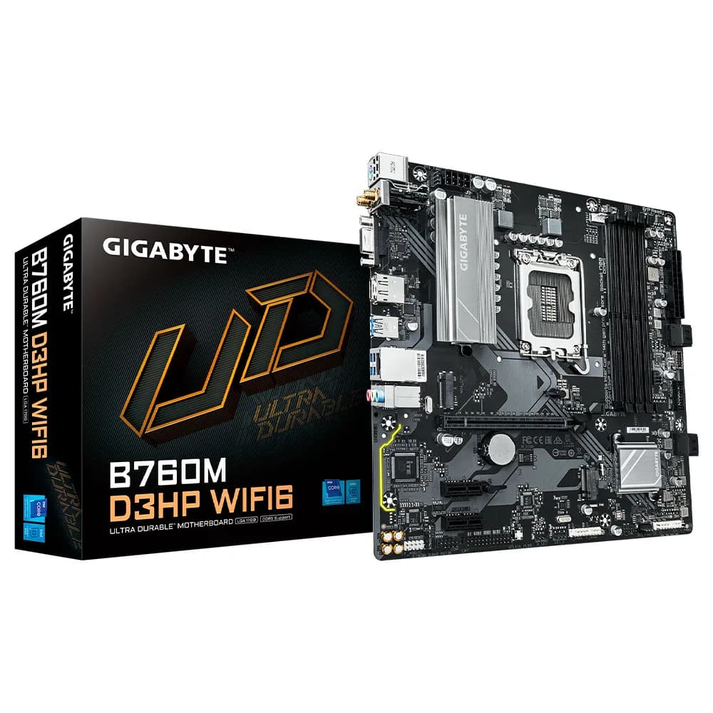 Placa Mãe (Intel) Gigabyte B760M D3HP WIFI6 1.0 DDR5 LGA1700 12 13 e 14 Geração