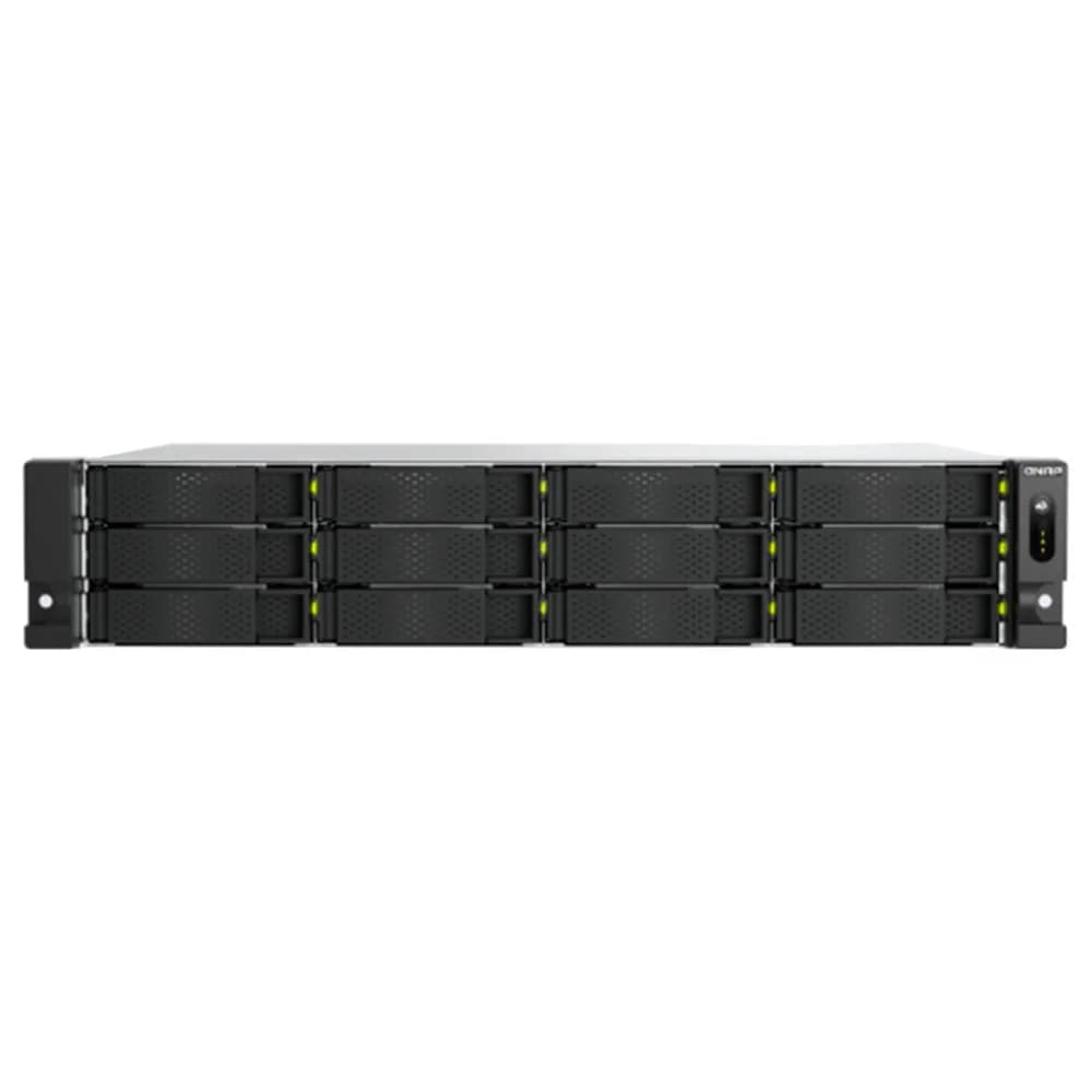 Storage nas Qnap 12 Baias SATA + 2 NVMe Intel 4-CORE com 2 Portas 2.5GB 2U -TS-H1465U-RP-8G