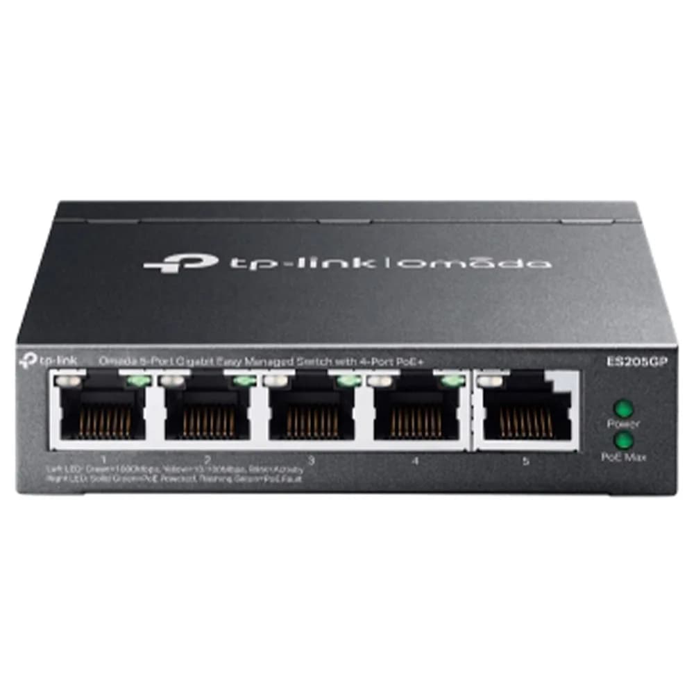 Switch Gerenciavel Agile Gigabit de 5 Portas com 4 Portas PoE+ ES205GP TP-Link