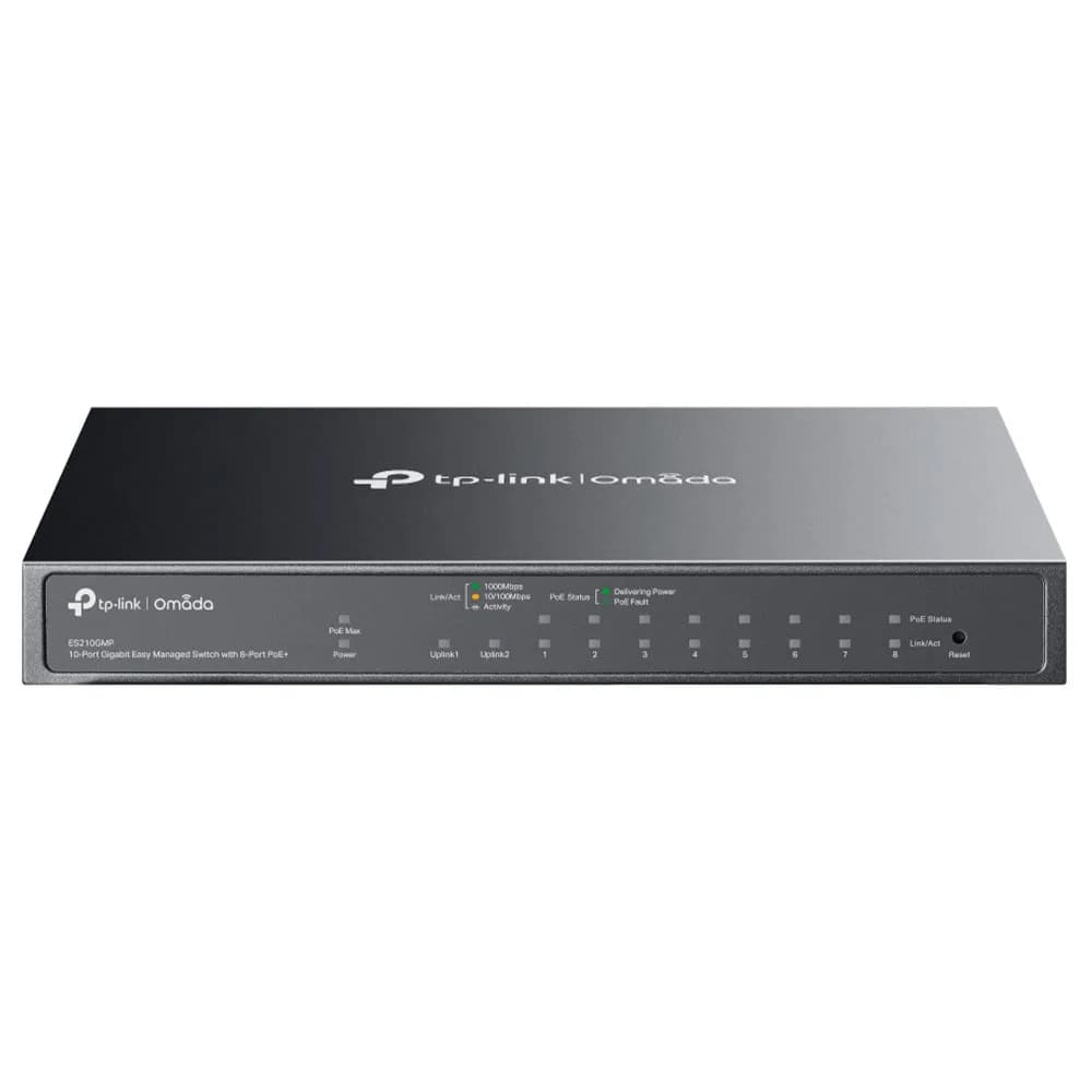 Switch Gerenciavel Omada Gigabit de 10 Portas com 8 Portas PoE+ ES210GMP TP-Link