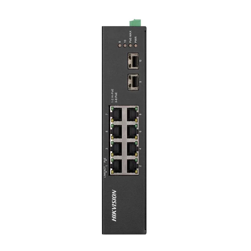 Switch Hikvision DS-3T0510HP Gigabit Harsh PoE Não Gerenciado de 8 Portas