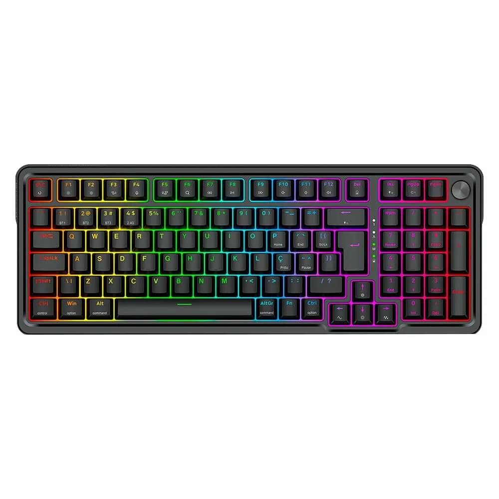 Teclado Redragon Mecânico Gamer Eisa Pro RGB Preto Switch Manbo sem Fio K686-RGB-PRO